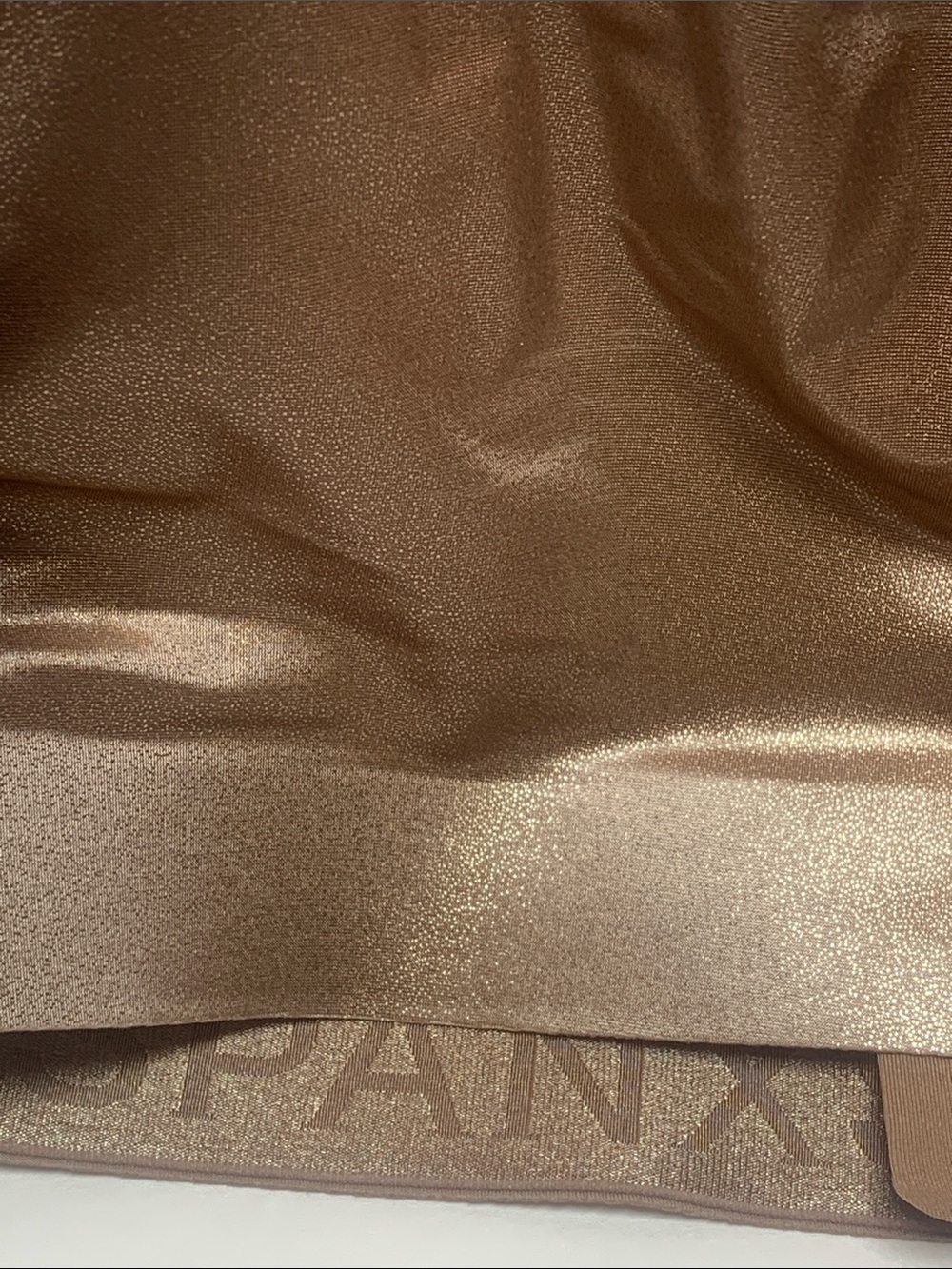 SPANX LuxeShine Bralette Cafe Au Lait Shimmer Metallic Foil Sz M NWT - Picture 3 of 12